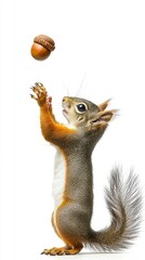 Fototapeta premium Adorable Squirrel Catching Acorn