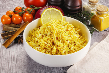 Indian cuisine lemon basmati rice