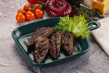 Grilled diet beef liver steak