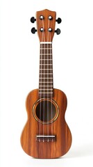 Obraz premium A Mahogany Ukulele on White Background