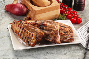 Grilled pork ribs with spices