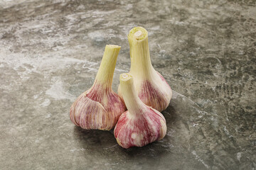 Young garlic heap for cooking