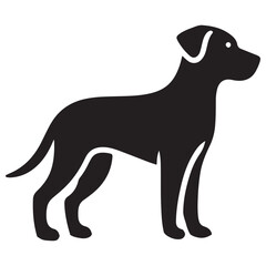 Labrador Dog Silhouette Standing Side View Pet Animal Design