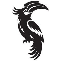 Hornbill Bird Silhouette Vector Illustration Graphic Image Design