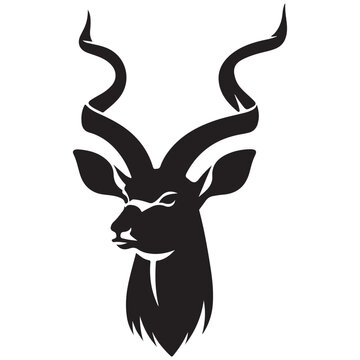 Magnificent Kudu Antelope Head Vector Illustration for Wildlife Enthusiasts