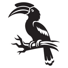 Hornbill Silhouette Illustration Tropical Bird Wildlife Vector Graphic © Creative Image  
