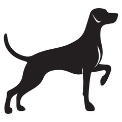 Alert Dog Silhouette With Paw Raised in a Playful Greeting