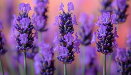 Obraz premium Delicate Lavender Blossoms in Vibrant Purple Hues