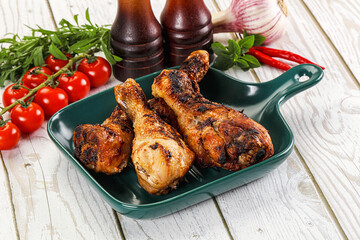 Hot and tasty chicken drumstick barbecue