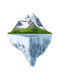 Obraz premium Massive isolated iceberg isolated on white background