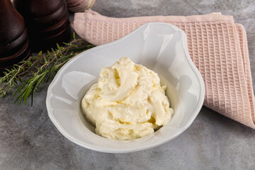 Italian soft young cheese stracciatella