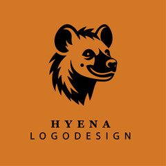  Black and Orange Hyena Logo for Unique Business Branding with Abstract Animal Silhouette and Wild Nature Vibes for Merchandise