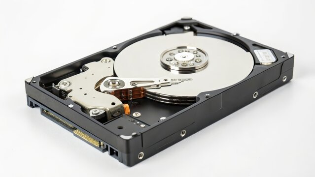 Hard Disk Drive on White Background