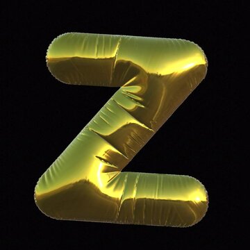 Z Golden Balloon Alphabet with transparent