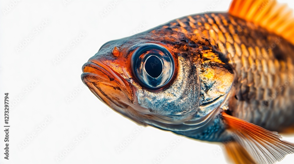 Poster stunning view of a colorful fish with shimmering scales breaching the surface of a peaceful pond : g