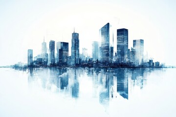 Fototapeta premium Modern Cityscape with Abstract Business Design, Generative AI