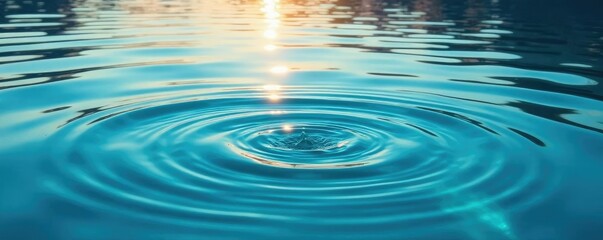 Naklejka premium Gentle ripples disturb the water's calm surface, sway, ripple