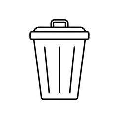 Trash can or trash bin icon in line art style. Trash can line icons. Bin icon set. Garbage tank. vector illustration