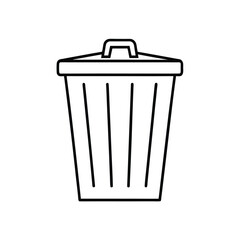 Trash can or trash bin icon in line art style. Trash can line icons. Bin icon set. Garbage tank. vector illustration