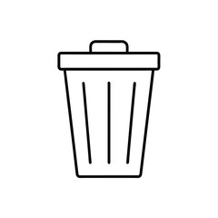 Trash can or trash bin icon in line art style. Trash can line icons. Bin icon set. Garbage tank. vector illustration