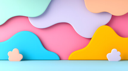 Obraz premium Creative minimalist style art background or trendy design with basic shapes. Beautiful artwork, soft pastel colors