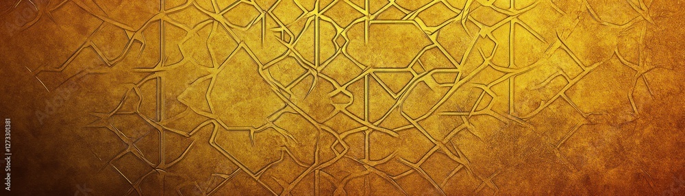 Poster Golden textured background with abstract geometric line pattern design