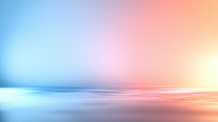 Soft baby blue gradient transitioning to warm coral abstract visual art minimalist design peaceful environment