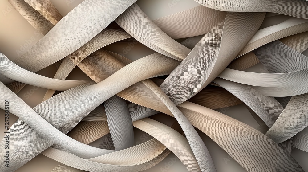 Poster interlocking shapes design abstract art digital artwork modern aesthetic close-up view minimalist co
