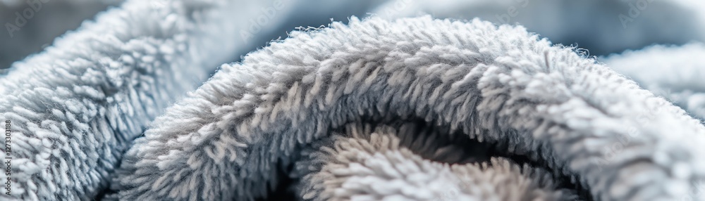 Aufkleber close up of soft fluffy grey fabric texture