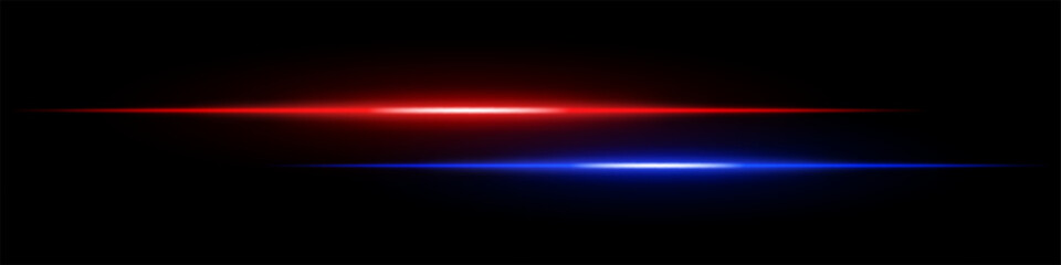 Light streaks set icon. Minimalist red and blue glowing speed lines on a black background. Sci-fi energy trails, digital neon motion, and high-tech acceleration