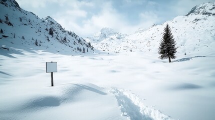 Solitary pine amid vast snow-covered alpine meadow winter landscape nature photography peaceful viewpoint snowy serenity
