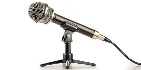 Obraz premium Microphone on White Background