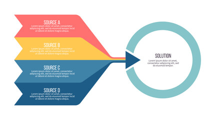 Business infographic template. Goal chart with 4 options, steps. Vector chart.