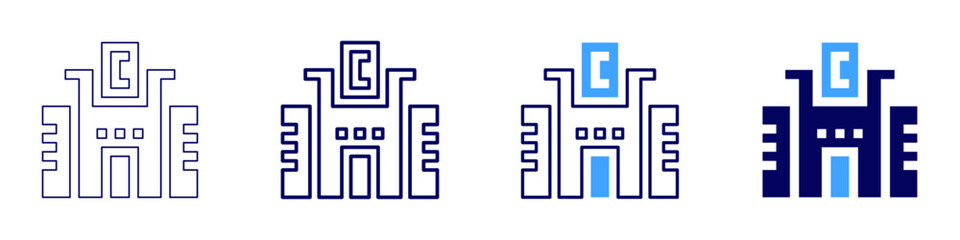 Office collaboration tools icon in 4 different styles. Thin Line, Line, Bold Line, Duotone. Duotone style. Editable stroke