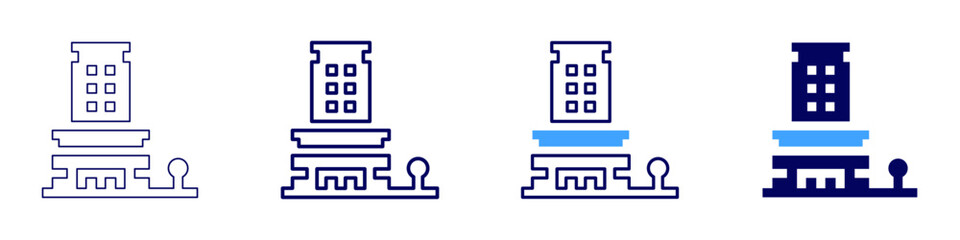 Office design icon in 4 different styles. Thin Line, Line, Bold Line, Duotone. Duotone style. Editable stroke