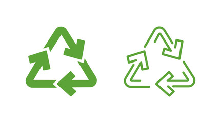 A set of modern recycling symbols, perfect for environmental campaigns and sustainable product labels.