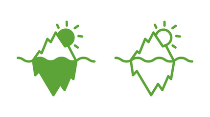 Stylized Iceberg and Sun Logo Design