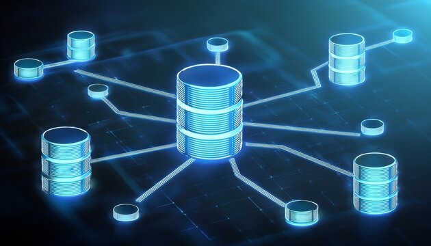 Database and Network Technology: Network Structure and Database Icons for Business