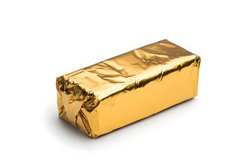Golden foil bar isolated on white