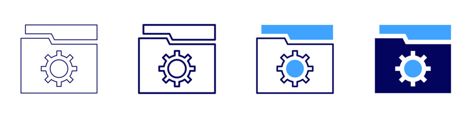 Office networking devices icon in 4 different styles. Thin Line, Line, Bold Line, Duotone. Duotone style. Editable stroke