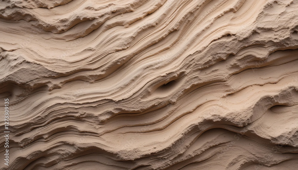 Aufkleber serene sandscape texture. abstract dunes surface. calm beige natural rock formation. gentle flowing 