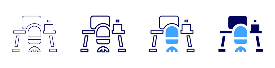Office seating icon in 4 different styles. Thin Line, Line, Bold Line, Duotone. Duotone style. Editable stroke