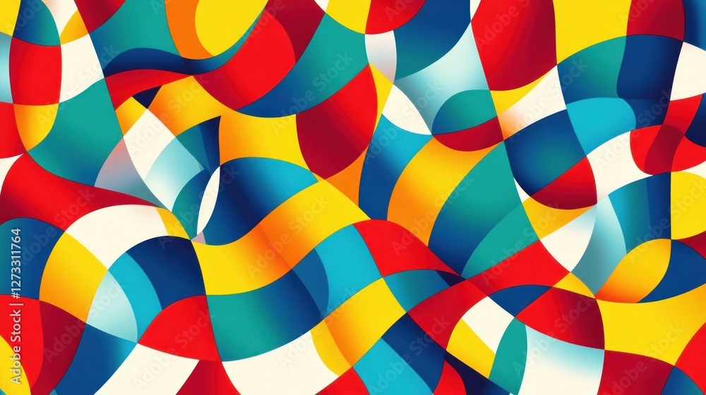 Poster abstract colorful swirling geometric pattern design