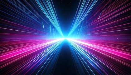 Obraz premium 光 輝き 集中線 速度 躍動感 未来 宇宙 空間 異次元 幻想 夢想 創造 探求 希望 挑戦 冒険 興奮 熱狂 刺激 変化