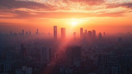 Fototapeta premium New Delhi city skyline representing a futuristic digital landscape 