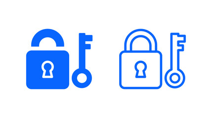 Stylish Lock and Key Icons Set for Security