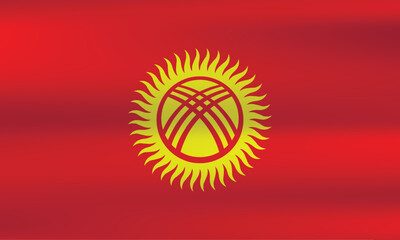 Flag of Kyrgyzstan. Kyrgyz national symbol in official colors. Template icon. Abstract vector background.