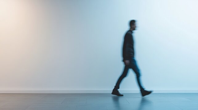Withdrawal symptoms cause agitation. A person walking back and forth in a room, visibly anxious