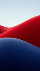 Naklejka premium Smooth red and blue abstract waves create calming effect