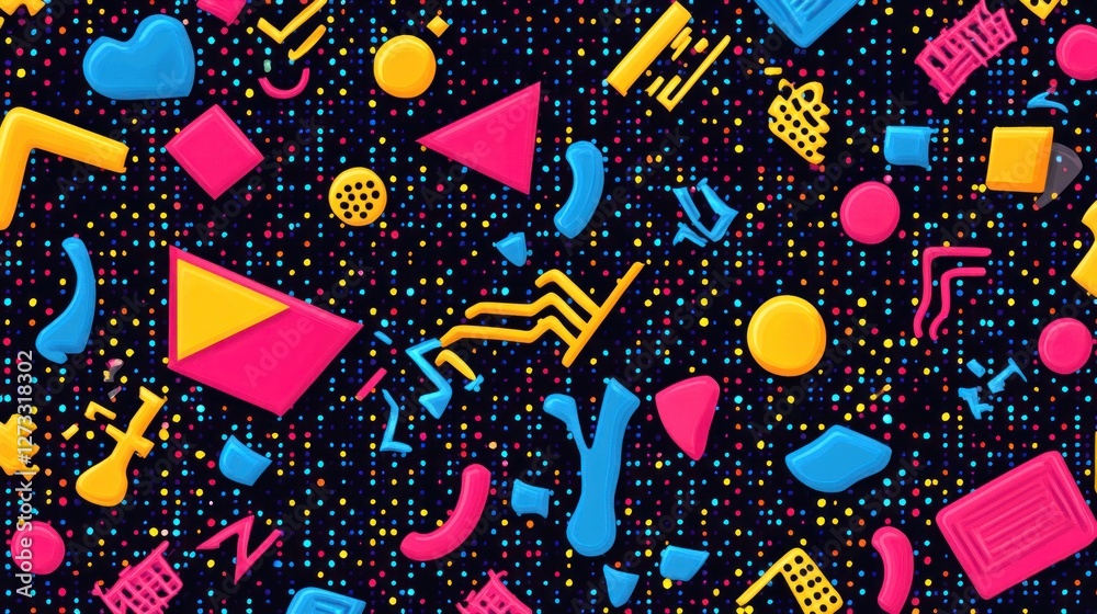 Poster Abstract Geometric Pattern Colorful Shapes Design